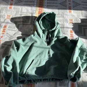 North face cropped quarter zip hoodie